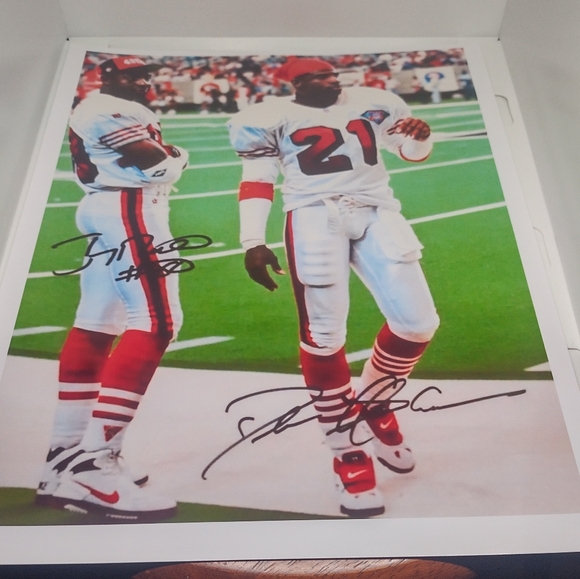 SAN FRANCISCO 49ERS 8.5x11 GLOSSY🏈POSTER JERRY RICE🌟& PRIME DEION🌟 SANDERS!🔥 - Picture 2 of 13